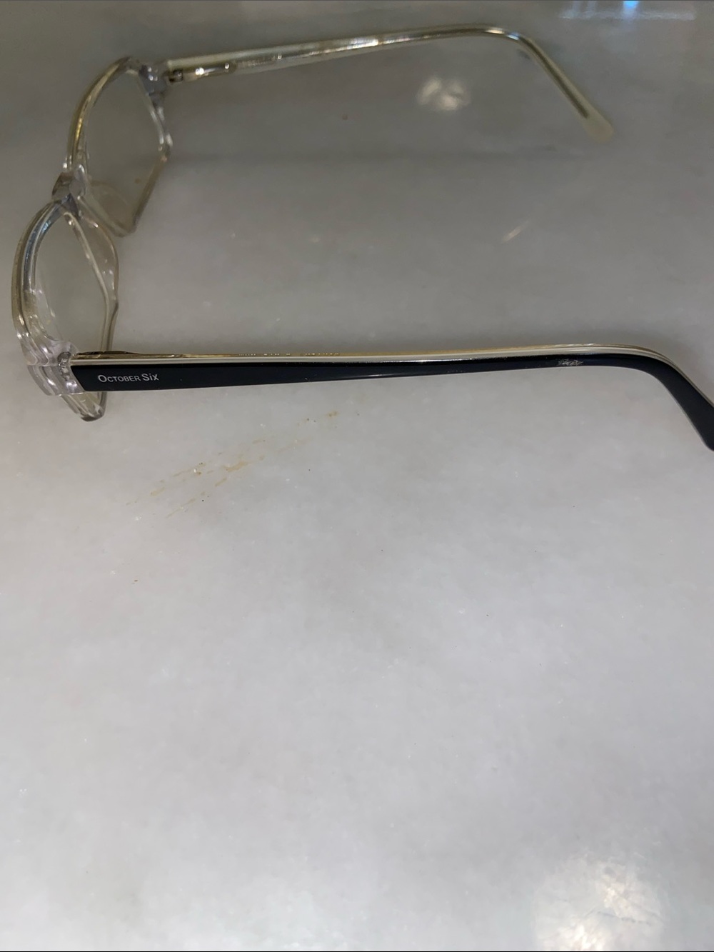 October Six Clear Frame Glasses with Black Temples